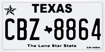 TX license plate CBZ8864