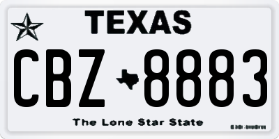 TX license plate CBZ8883