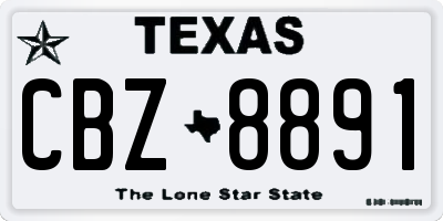 TX license plate CBZ8891