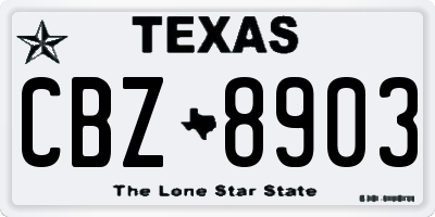 TX license plate CBZ8903