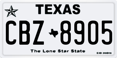TX license plate CBZ8905