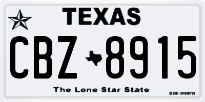TX license plate CBZ8915