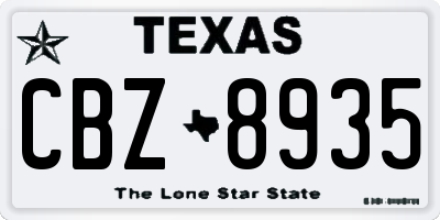 TX license plate CBZ8935