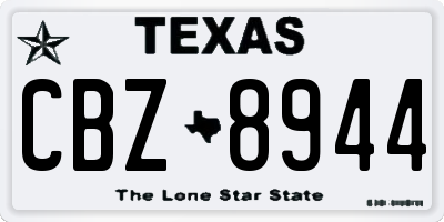TX license plate CBZ8944