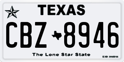 TX license plate CBZ8946