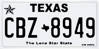 TX license plate CBZ8949