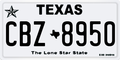 TX license plate CBZ8950