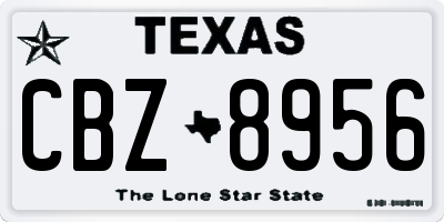TX license plate CBZ8956