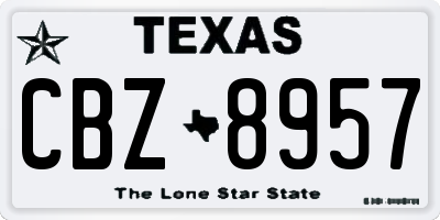 TX license plate CBZ8957