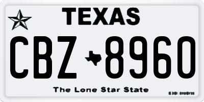 TX license plate CBZ8960