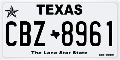 TX license plate CBZ8961