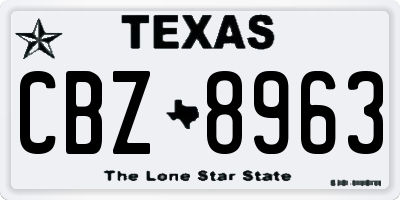 TX license plate CBZ8963