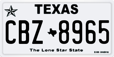 TX license plate CBZ8965