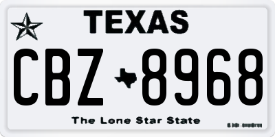 TX license plate CBZ8968