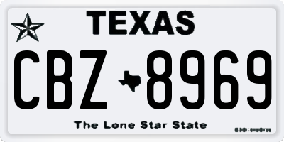 TX license plate CBZ8969