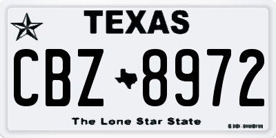 TX license plate CBZ8972