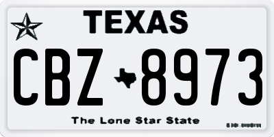 TX license plate CBZ8973