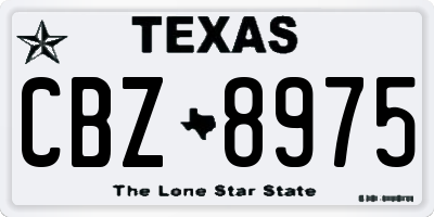 TX license plate CBZ8975