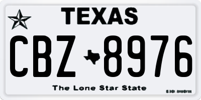 TX license plate CBZ8976