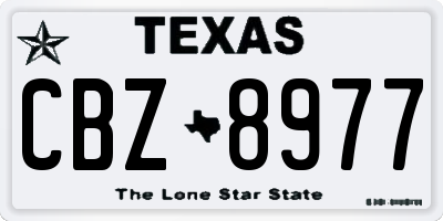 TX license plate CBZ8977