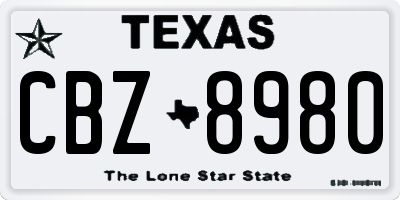 TX license plate CBZ8980