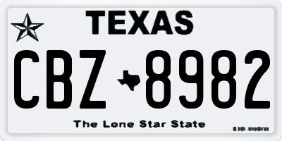 TX license plate CBZ8982