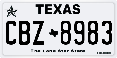 TX license plate CBZ8983