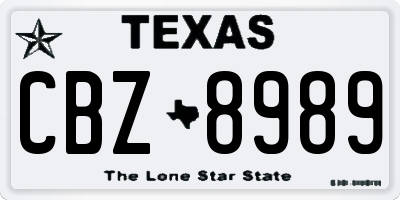 TX license plate CBZ8989