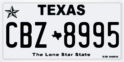 TX license plate CBZ8995