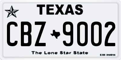 TX license plate CBZ9002