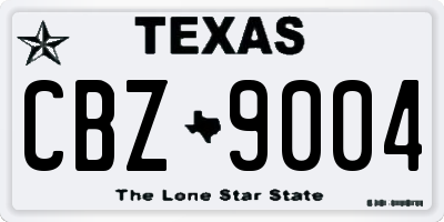 TX license plate CBZ9004