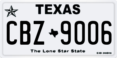 TX license plate CBZ9006