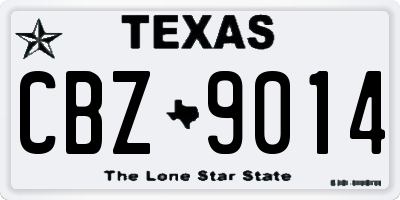 TX license plate CBZ9014