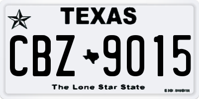 TX license plate CBZ9015