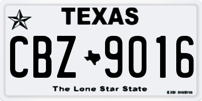 TX license plate CBZ9016
