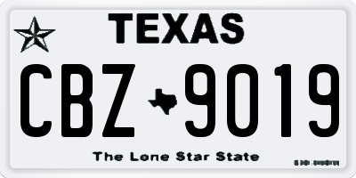 TX license plate CBZ9019