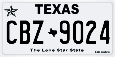 TX license plate CBZ9024