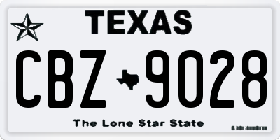 TX license plate CBZ9028