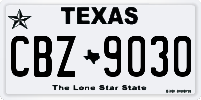TX license plate CBZ9030