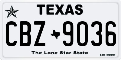 TX license plate CBZ9036