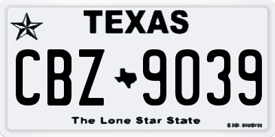 TX license plate CBZ9039