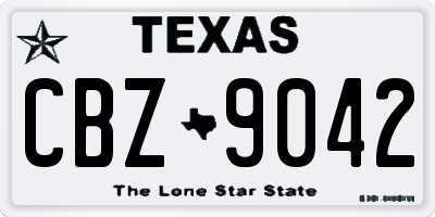 TX license plate CBZ9042