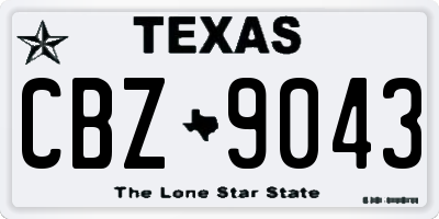 TX license plate CBZ9043