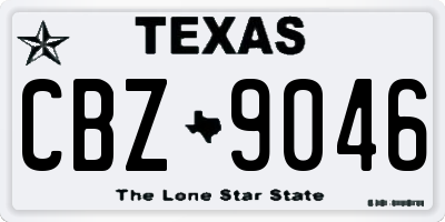 TX license plate CBZ9046