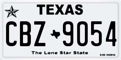 TX license plate CBZ9054