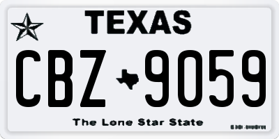 TX license plate CBZ9059