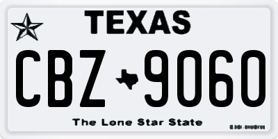 TX license plate CBZ9060