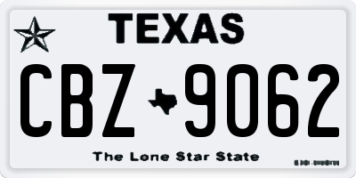 TX license plate CBZ9062