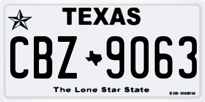 TX license plate CBZ9063
