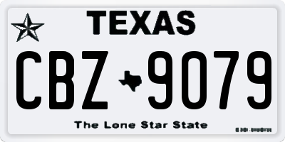 TX license plate CBZ9079